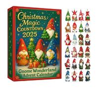 Calendario Del Conto Alla Rovescia Di Natale 2025 - Tema Gnome Visualizzazione a 24 Giorni | Collezione Per Famiglie Di Regali Per Vacanze Invernali Women's Ghirth's Party Window Silk Decoration