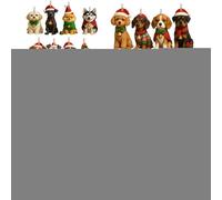 Calendario del conto alla rovescia di Natale - Avvento acrilico 2D per la decorazione del cane - 24 giorni di decorazioni per alberi di Natale per cani | Festa Festa Festa Albero Scrivania Camino Ve