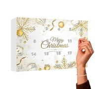 Calendario Del Conto Alla Rovescia Di Natale | Conteggio Alla Rovescia Per 24 Giorni Con Gioielli | Collana Con Ciondolo,Per Le Donne Le Ragazze E Le Figlie Per Le Feste Invernali Le Vacanze I Matrimo