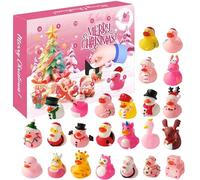 Calendario Del Conto Alla Rovescia Di Natale Duck - Set Di Figurine Festive Per Le Vacanze, Collezione Di Mini Ornamenti | Calendario Per L'avvento Di Duck Cartoon Con Piccole Figure Decorative