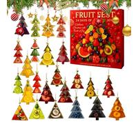 Calendario Del Conto Alla Rovescia Di Natale | Pendenti In Acrilico 2D A Frutta,24 Giorni Ornamento Conteggio Alla Rovescia Natale | Per Bambini Ragazzi Adulti Stagionale Halloween Festa Del Ringrazia