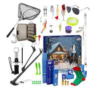 Calendario Del Conto Alla Rovescia 'esca Di Pesca | Kit Di Esca Di Pesca Con Esche Realistiche Per Basso, Pesce Gatto, Trota, Pesca In Mare | Regalo Di Natale Per Pescatore, Principiante, Kayak, B