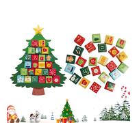 Calendario Del Conto Alla Rovescia Natalizio - Conteggio alla Rovescia di 24 Giorni con Pendenti - Decorazione Per Albero Di Natale Fatto A Mano - per Decorare Finestra e Parete in Inverno per la