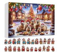 Calendario Del Conto Alla Rovescia Natalizio Di 24 Giorni Con Capibara | Set Di Ornamenti 3D In Acrilico A Forma Di Albero Di Natale Con Capibara Per Decorazioni Da Parete, Finestre, Auto E Casa