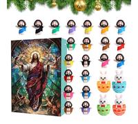 Calendario del Conto alla Rovescia per il Natale - 24 Giorni Decorazione Natalizia per Conto alla Rovescia - Figurina di Gesù Ornamento da Scrivania per Decorazioni Stagionali Halloween Pasqua San Fes