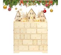 Calendario del conto posteriore natalizio con 24 cassetti, decorazione riutilizzabile con a LED, ideale per casa, famiglia, amici e bambini, per regali e celebrazioni per l'avvento