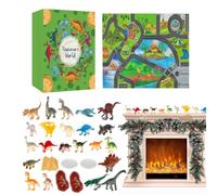 Calendario del Countdown dei Dinosauri Statuetta di Dinosauro con la Mappa | Calendario 24 Giorni Animali di Natale Per Ragazzi e Ragazze 3-8 Anni Esplorazione Festa delle Vacanze