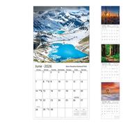 Calendario del parco nazionale 2026 | Pianificatore mensile del calendario murale | Paper 28x28cm | Pianificatore annuale da gennaio a dicembre con carta spessa e scatole vissute per la casa
