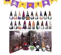 Calendario Del'avvento Degli Gnomi Di Halloween 2025, 30×25cm Calendario Avvento Con 24 Giorni, Musica Fantasma E Luci Integrate per Decorazioni Domestiche Di Halloween