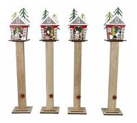 Calendario dell’Avvento in Legno a Colonna 24 Giorni Decorazione Natalizia con babbo natale pupazzo gnomo orso polare
