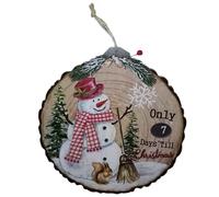 Calendario dell' Avvento legno D29 da parete con finestra Babbo Natale o Pupazzo
