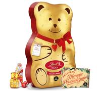 Calendario dell’Avvento LINDT TEDDY 2025 Grande Formato 310 g · Con Biglietto Personalizzato Cia&Co · Assortimento di Cioccolatini al Latte e Figurine Lindt · Regalo di Natale Premium per Famiglia o A