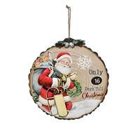 Calendario dell’Avvento Rotondo in Legno 29 cm con Finestra Giornaliera Conto alla Rovescia Natale Babbo Natale o Pupazzo di Neve da appendere alla parete del muro (decoro babbo)