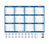 Calendario della lavagna - Pianificatore quotidiano Bianca | 20 a doppia faccia con board di pianificazione a 4 penne | Pianificatore mensile riutilizzabile per la scuola di casa per famiglie d