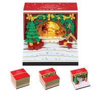 Calendario della scrivania 2026 con la luce del LED, calendario del memorandum del regalo di Natale di intaglio della carta