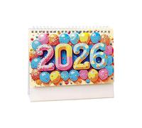 Calendario della scrivania - 7.68x6,69 pollici 2026 Pianificatore di mensile Rhinestone Art per programmazione elegante, design di cristalli scintillanti con pagine facili, per casa, uff