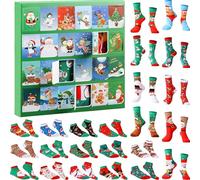 Calendario dell'Avvento 2024, 24 paia di calzini natalizi per adulti, uomini, donne, calzini divertenti, conto alla rovescia fino al 2024, Natale, regali per feste di Natale