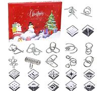 Calendario dell'Avvento 2024, 24 pezzi Rompicapo Puzzle Calendario dell'Avvento, 12 pezzi Puzzle Toys + 12 pezzi Labirinto Gioco in Scatola, Sorprese Natalizie Puzzle Rompicapo Calendario