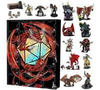 Calendario Dell'Avvento 2024 di Dungeons Dragons, Calendario Dell'Avvento 2024, Calendario Dell'Avvento di Natale dei Draghi con 24 Pezzi, Giocattolo Creativo da Collezione per Bambini