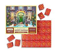 Calendario dell'Avvento 2024 Puzzle, 24 Scatole Calendari dell'Avvento Albero di Natale Decorazione Natale Adulti 24 Scatole di Puzzle per Conto Alla Rovescia fino a Natale Decorazione (C)