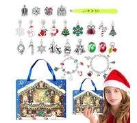 Calendario dell'Avvento 2024 ragazza, calendario dell'Avvento 2024, conto alla rovescia 2024, set per la creazione di gioielli per braccialetti di Natale, per bambini, ragazze, part