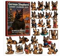 Calendario dell'Avvento 2025,24 Days 2D Acrylic German Shepherd Ornaments with Countdowns,German Shepherds Ornament for Christmas Xmas Trees Windows Wall Door Cars Decors