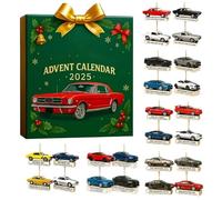 Calendario dell'Avvento 2025,24 Days 2D Acrylic Ornaments with Countdown, Automobile Moto l'Avents Calendari 2025 For Tree Window Wall Door Cars View Mirror Decors