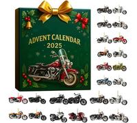 Calendario dell'Avvento 2025,24 Days 2D Acrylic Ornaments with Countdown, Automobile Moto l'Avents Calendari 2025 For Tree Window Wall Door Cars View Mirror Decors