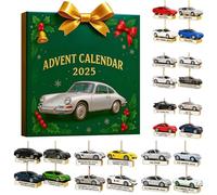 Calendario dell'Avvento 2025,24 Days 2D Acrylic Ornaments with Countdown, Automobile Moto l'Avents Calendari 2025 For Tree Window Wall Door Cars View Mirror Decors