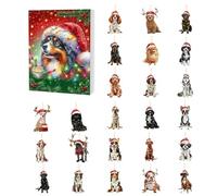 Calendario dell'Avvento 2025,24 Days 2D Acrylic Ornaments with Countdowns, Pet Dog Calendari for Trees Window Wall Door Cars View Mirror Decors