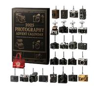 Calendario dell'Avvento 2025,24 Days 2D Acrylic Photography Countdowns, Camera Calendari for Christmas Tree Windows Wall Door Cars Views Mirror Dections