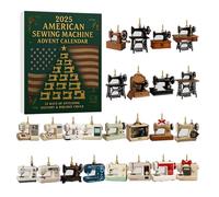 Calendario dell'Avvento 2025,24 Days 2D Acrylic Sewing Machine Ornaments with Countdowns,Sewing Machines Ornament for Christmas Xmas Trees Windows Door Cars Decors