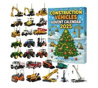 Calendario dell'Avvento 2025, 24 Days of Christmas Advent Calendar Boxes, Classic &Modern Fire Engines、Heavy Duty Crane Truck、Moto,Pickup Truck,Different Mini Car Decorations,Holiday Vehicles Set Gift