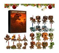 Calendario dell'Avvento 2025, 24 giorni, con 24 figure a sorpresa, mini dinosauri piatti 2D, decorazioni per parco di dinosauri, regalo di Natale per albero di Natale, decorazione per casa, porta