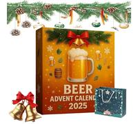 Calendario dell'Avvento 2025, 24 giorni di Natale Scatole del calendario dell'Avvento con 24 ciondoli in acrilico premium per whisky/birra, un viaggio quotidiano alla scoperta del mondo del whisky A