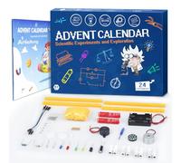 Calendario dell'Avvento 2025, 24 giorni di Natale scienza fisica esperimenti calendario conto alla rovescia, kit scientifico con 24 fantastici esperimenti