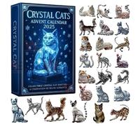 Calendario dell'Avvento 2025,24 pezzi 2D Acrylic Ornaments with Countdown Designs, Crystal Cat Arrives Holiday Christmas Tree Decoration for Window Wall Door Cars Views Mirrors Decors