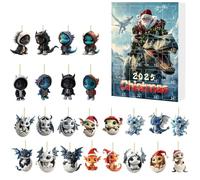 Calendario dell'Avvento 2025,2D Dragon Ornament Advent Calendars,Animal Pendants Advents Calendar For Tree Window Wall Door Car View View Mirror Decor