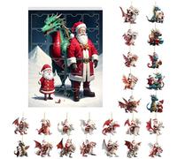 Calendario dell'Avvento 2025,2D Dragons Ornament Advents Calendars,Animal Pendants Advent Calendar For Tree Window Wall Door Car View View Mirror Decor