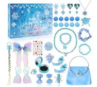 Calendario Dell'avvento 2025 Bambina, Calendario Avvento Kinder con 24 Pezzi Sorprese Capelli Gioielli Collane Principesse Calendario Avvento Regalo Natale Set per Bambini Bambina 3 4 5 6 7 8 9 Anni