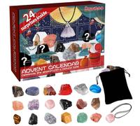 Calendario dell'Avvento 2025 Calendario per il conto alla rovescia di Natale con cristalli di rocca con campioni di minerali di roccia a sorpresa - Avvento 2025 con cristalli