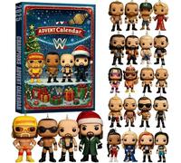 Calendario dell'avvento 2025 con 24 leggende e campioni per albero di Natale, ornamenti 2D e oggetti da collezione, regali per gli appassionati di wrestling