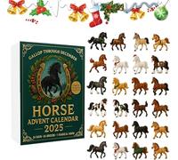 Calendario dell'Avvento 2025 con 24 statuette e ornamenti unici di cavalli, conto alla rovescia perfetto per gli amanti dei cavalli e i collezionisti, decorazioni per albero di Natale e regali da