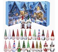 Calendario dell'Avvento 2025 con gnomi, 24 statuette da collezione, con gnomi, calendario natalizio per 24 giorni, calendario dell'Avvento a sorpresa per familiari e amici (blu)