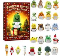 Calendario dell'Avvento 2025 con Supporto Emotivo, Calendario del Conto alla Rovescia per Natale, Esclusivi per il Supporto Emotivo, Decorazioni 2D in Acrilico a Tema Natalizio (Style B)