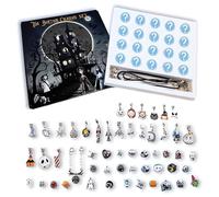 Calendario dell'Avvento 2025 con tesori di Halloween, set di braccialetti con ciondoli e perline, kit per la creazione di ornamenti fai da te, bomboniere horror di Halloween e decorazione per conto