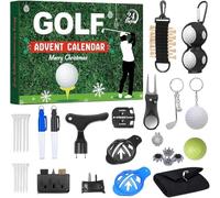 Calendario dell'Avvento 2025 da uomo, 24 giorni, con accessori da golf, tra cui palline da golf, segnalatore di palline, contatore punteggi, regali di Natale per padre, marito o fidanzato (A)