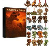 Calendario dell'Avvento 2025 Dinosaur Park, calendario 2025 con 24 figure a sorpresa, per Halloween e Natale (1 pezzo)