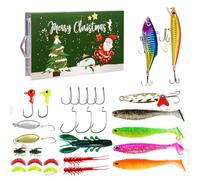 Calendario dell'Avvento 2025, gioielli calendario dell'Avvento per la pesca 2024, per adulti e uomini, adolescenti, calendario 24 giorni per la pesca con cucchiai, Crankbait VIB, pesca natalizia per