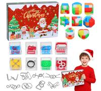 Calendario dell'Avvento 2025 per bambini, 24 pezzi giochi rompicapo calendario dell'Avvento, calendario puzzle-soluzione con puzzle in legno e fili metallici gioco rompicapo, regalo di Natale (Stile C